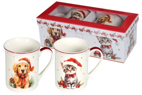 Kubki do herbaty Livello 2 szt kubek na święta pies kot