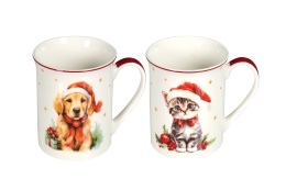 Kubki do herbaty Livello 2 szt kubek na święta pies kot