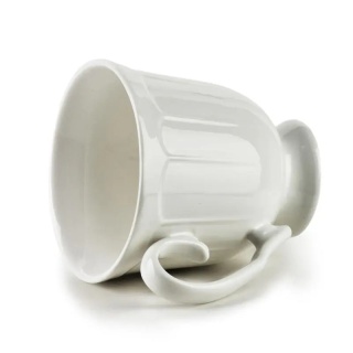 Kubek do kawy herbaty Hella jumbo tłoczony biały porcelana