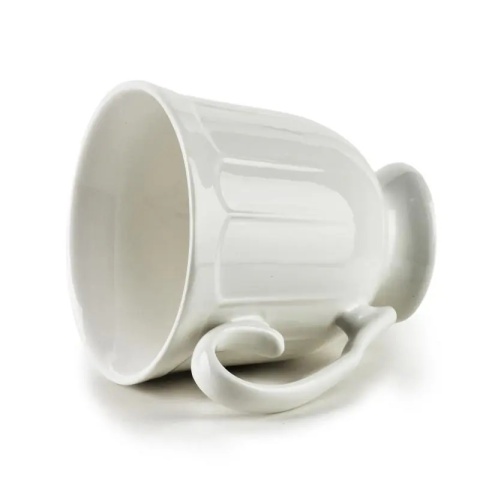 Kubek do kawy herbaty Hella jumbo tłoczony biały porcelana