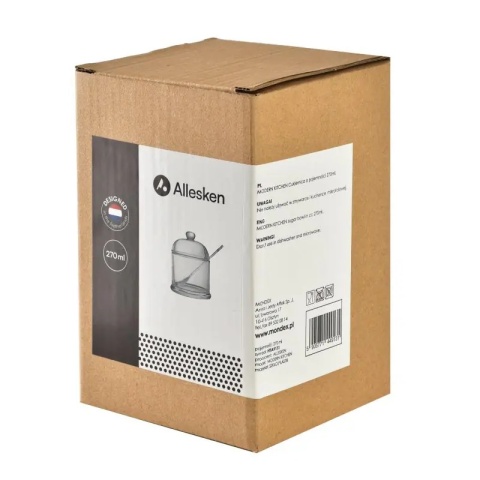 Cukiernica z łyżeczką pojemnik na cukier szklany modern