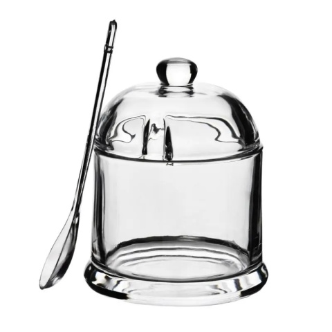 Cukiernica z łyżeczką pojemnik na cukier szklany modern