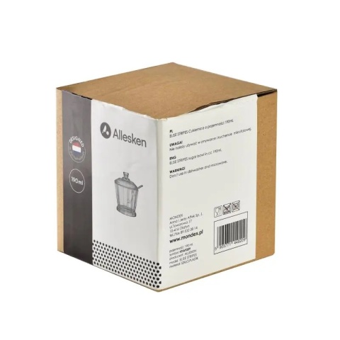 Cukiernica z łyżeczką pojemnik na cukier szklany elise