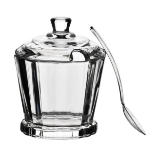 Cukiernica z łyżeczką pojemnik na cukier szklany elise