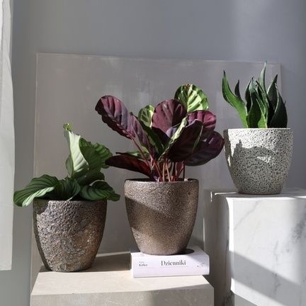 Donica z podstawką ceramiczna doniczka na ogród mrozoodporna