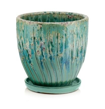 Donica doniczka podstawka ceramiczna turkus mrozoodporna