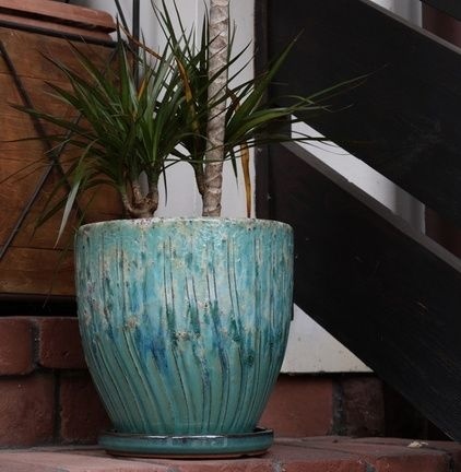 Donica doniczka podstawka ceramiczna turkus mrozoodporna