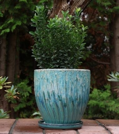 Donica doniczka podstawka ceramiczna turkus mrozoodporna