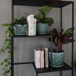 Donica z podstawką doniczka ceramiczna na balkon miętowa