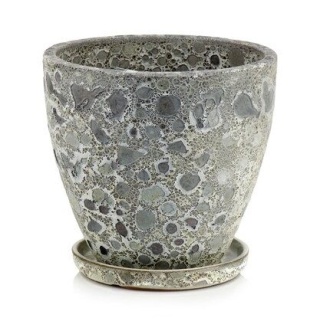 Doniczka z podstawką donica ceramiczna ogrodowa mrozoodporna