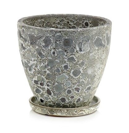 Doniczka z podstawką donica ceramiczna ogrodowa mrozoodporna