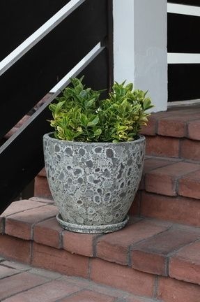 Doniczka z podstawką donica ceramiczna ogrodowa mrozoodporna