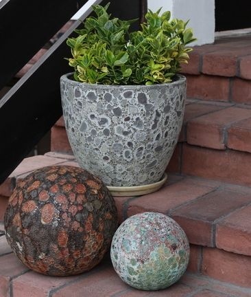 Doniczka z podstawką donica ceramiczna ogrodowa mrozoodporna