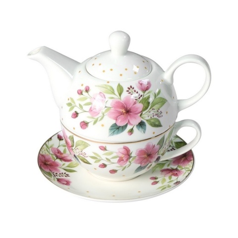 Filiżanka imbryk tea for one porcelana livello kwiaty