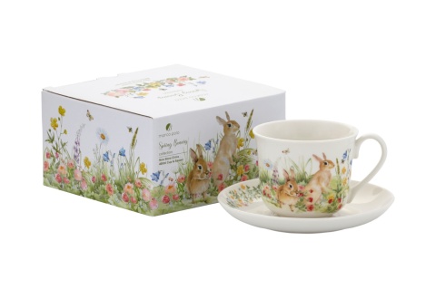 Filiżanka śniadaniowa porcelana do herbaty spring bunnies