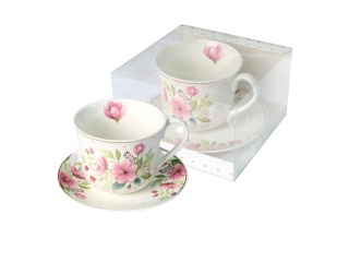 Filiżanka śniadaniowa Livello do herbaty porcelana kwiaty