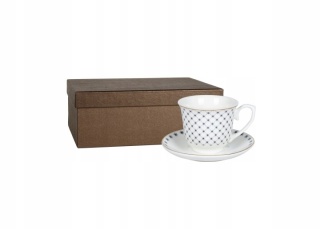 Filiżanki do herbaty Livello na prezent ornament czarny