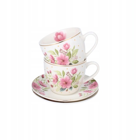 Filiżanki porcelana do kawy Livello 2szt kwiaty na prezent