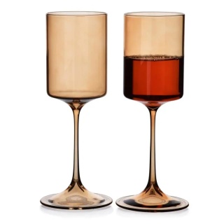 Kieliszki do wina wody soku 4szt Romane na nóżce miodowe