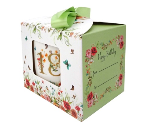 Kubek urodzinowy porcelana do herbaty na osiemnastkę 18