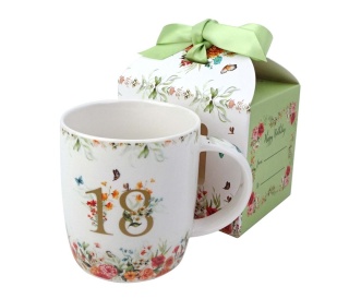 Kubek urodzinowy porcelana do herbaty na osiemnastkę 18