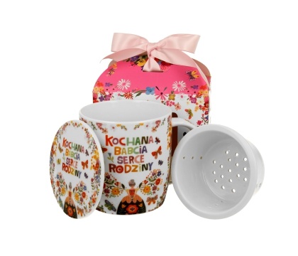 Kubek prezent na dzień babci zaparzacz kochana babcia