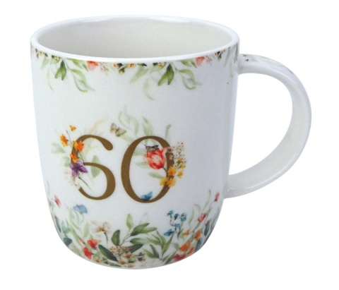 Kubek urodzinowy 60 urodziny do kawy na prezent porcelana