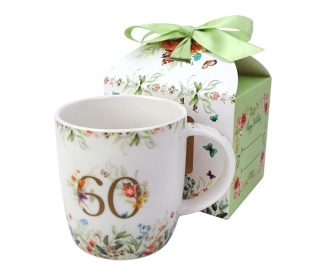 Kubek urodzinowy 60 urodziny do kawy na prezent porcelana