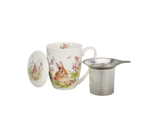 Kubek zaparzacz wiosenna sielanka porcelana na wielkanoc