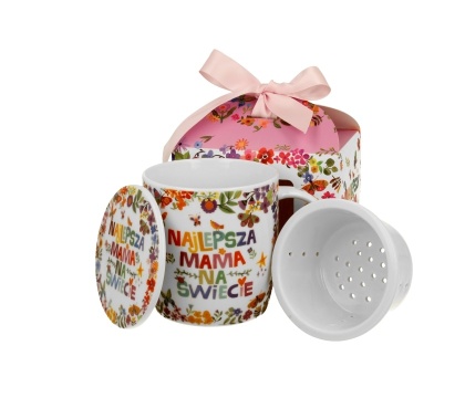 Kubek prezent na dzień mamy zaparzacz sitko najlepsza mama