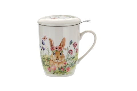 Kubek z zaparzaczem porcelana wiosna na wielkanoc prezent