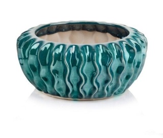 Osłonka ceramiczna misa mrozoodporna zielona ozdobna