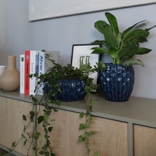 Misa ceramiczna osłonka mrozoodporna niebieska ozdobna