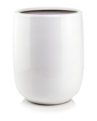 Osłonka ceramiczna donica wysoka biała na kwiaty ozdobna