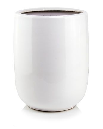 Osłonka ceramiczna donica wysoka biała na kwiaty ozdobna