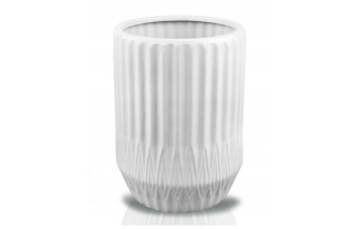 Osłonka wysoka donica ceramiczna biała na kwiaty ozdobna