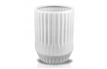 Osłonka wysoka donica ceramiczna biała na kwiaty ozdobna