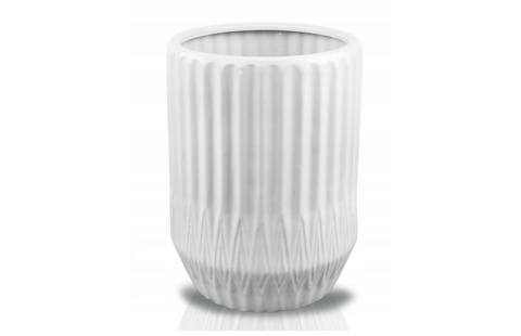 Osłonka wysoka donica ceramiczna biała na kwiaty ozdobna