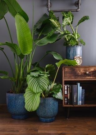 Osłonka donica doniczka ceramika niebieska na kwiaty