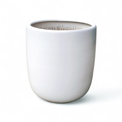 Osłonka duża ceramiczna donica biała na kwiaty połysk