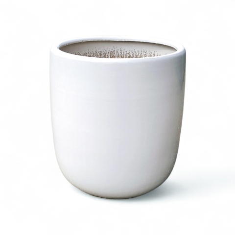 Osłonka duża ceramiczna donica biała na kwiaty połysk