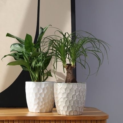 Osłonka biała na kwiaty doniczka ceramiczna ozdobna donica