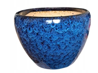 Osłonka ceramiczna niebieska doniczka na kwiaty ozdobna