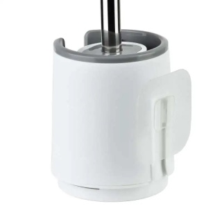 Szczotka biała do wc toaletowa silikonowa Eda mat pojemnik