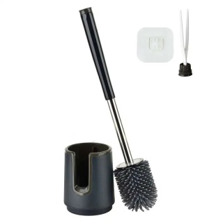 Szczotka do wc toaletowa czarna silikonowa Eda matowa