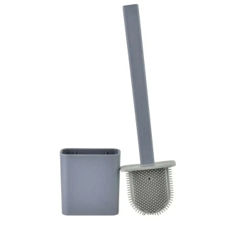 Szczotka toaletowa silikonowa Eda do wc mat szara stojąca