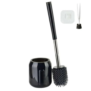 Szczotka toaletowa czarna silikonowa Eda do wc połysk