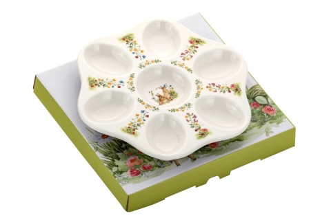 Talerz na jajka do jajek porcelana na wielkanoc półmisek