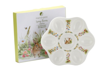 Talerz na jajka do jajek porcelana na wielkanoc półmisek