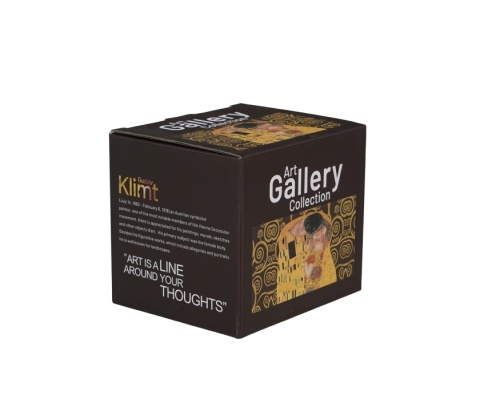 Kubek na stopce w pudełku Klimt kiss pocałunek jumbo brown